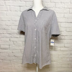 NWT Womens Karen Scott button down striped blouse